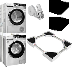 Mylindde Universal Washer Dryer Stacking Kit, Adjustable 29"-24" Frame with Ratchet Strap, Plastic and Steel Substance, Floor Mount, Stacking a Washer and Dryer