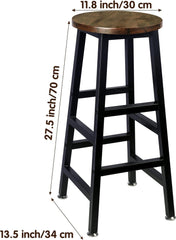 Chulovs 3-Piece Dining Table Ensemble, Bar Table & Chair Set, Kitchen Counter-Height Table with Two Stools, Steel-Framed, Industrial-Themed Bar Table for Kitchen, Living Spaces, & Gathering Areas