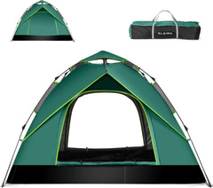 Camping Tents for 3-4 Person Waterproof, Pop Up Instant Family Tent with Windproof Ropes Anti-UV, Ultralight Blackout Lightweight Tent