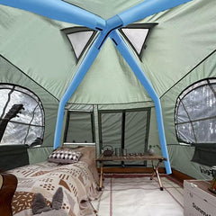 Laaioo Glamping Inflatable Tent - Camping Tents for Family - Hiking and Backpacking - Suitable for 4-5 Person Camping - Quick with 3 Minute Setup - 7.8FT x 7.8FT x 5.6FT