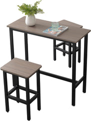 Chulovs Dining & Bar Table Set, Industrial Style with Stools, Steel Frame for Kitchen, Living, Party Room