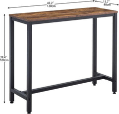 Chulovs 3-Piece Dining Table Ensemble, Bar Table & Chair Set, Kitchen Counter-Height Table with Two Stools, Steel-Framed, Industrial-Themed Bar Table for Kitchen, Living Spaces, & Gathering Areas
