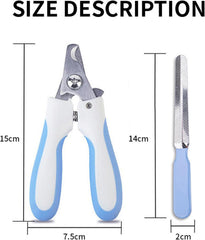 Cat Nail Clipper Set with Nail File - Professional Stainless Steel Pet Nail Clippers for Cats, Dogs, Kittens, Puppies - Safety Lock & Guard for Safe Trimming