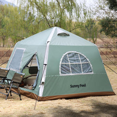 Laaioo Glamping Inflatable Tent - Camping Tents for Family - Hiking and Backpacking - Suitable for 4-5 Person Camping - Quick with 3 Minute Setup - 7.8FT x 7.8FT x 5.6FT