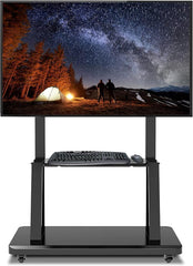Chulovs NEW Mobile TV Cart with Wheels for 32-70 Inch TV, Heavy Duty Adjustable Height Rolling TV Stand, School/House/Apartment Floor TV Display Stand Beautiful Scenery (Black)
