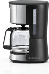 BLACK+DECKER 12-Cup Coffee Maker, 900W Programmable Drip Coffee Machine, 1.5L Glass Carafe, 24-Hour Timer, Keep Warm Function, LCD Display, Auto Shut-Off, Boil Dry Protection, Black - DCM85-B5