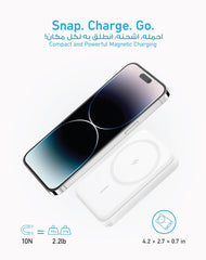 بطارية مغناطيسية من Anker Magnetic Power Bank 10K، تحتوي شاحن محمول لاسلكي، بطارية شحن سريع للغاية 20 واط مع USB-C متوافق مع Magsafe، iPhone 15/15 Plus/15 Pro/15 Pro Max، iPhone 14/13/12 Series