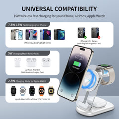 Magnetic Wireless Mag-Safe Charger Stand,3 in 1 Charger