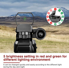 CVLIFE 1X22X33 Reflex Sight Red Dot Sight Red Green 4 Reticle Optics with Laser and Pressure Pad Switch for 20mm Rail