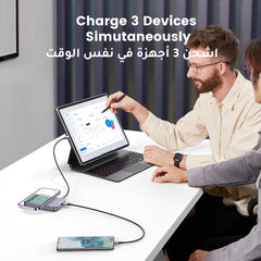 يوجرين باور بانك لاسلكي 10000mAh، شاحن محمول ماج سيف مع حامل مغناطيسي، مصمم لحزمة بطارية ماج سيف، شاحن محمول سريع الشحن PD 20W USB-C لسلسلة iPhone 12-16، رمادي فضائي
