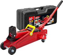 BIG RED T820014S Torin Hydraulic Trolley Service/Floor Jack with Blow Mold Carrying Storage Case, 1.5 Ton (3,000 lb) Capacity, Red AH008
