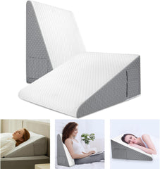 Mylindde Wedge Pillow for Sleeping, 26cm Elevated Support Bed Wedge Pillow, Breathable Triangle Pillow Wedge, Wedge Pillow, Cooling Memory Foam Top, Removable Washable Cover (1Pcs)
