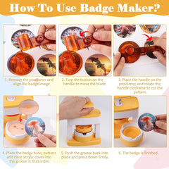 UIOK Badge Making Machine, 55mm Badge Making Machine Button Making Machine with 48 Button Kits, Custom Badge Maker Machine DIY Badge Maker Kit