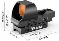 UUQ Rechargeable Reflex Sight,1x28x40mm Red Dot Optic with Charging Port,Multiple reticles,Compatible with Picatinny Rails,Supports Co-Witness