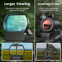 EZshoot Red Green Dot Gun Sight Scope Reflex Sight, 4 Adjustable Reticles Holographic Optic with 20mm Rail Mount