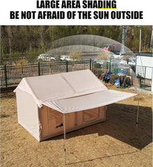 UAE STOCK Inflatable Tents for Camping, 4/6/8/10/12 Person Blow Up Tent with TPU Skylight, Mesh Windows,Stove Jack & Pump, Easy Setup 4 Season Glamping Tent, Waterproof & Windproof