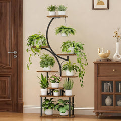 Indoor Plant Stand – 158cm Tall 8-Tier Plant Shelf, S-Shaped Corner Rack for Indoor Growing, Large Flower Holder & Decorative Living Room Stand, no plant growth lights included