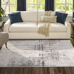 Leesentec Carpets & Rugs Modern Abstract Area Rugs Living Room Soft Short Pile Rug Non-slip Grey Large Luxury Carpet Living Room Bedroom Floor Mat Home Decor (120 * 160 cm, Beige Grey)