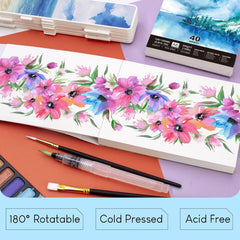 Stationery Island Watercolour Paper A4 300 g, 30 Sheets Watercolour Pad A4, Watercolour Paper for Watercolours, Watercolour Sketchbook, Watercolour Paper for Students, Beginners, Sketchbook