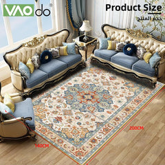 VAODO Bohemian Area Rug, 140 * 200cm Vintage Washable Rug, Non-Slip Non-Shedding Floor Carpet, for Living Room Bedroom Dining Room Indoor Home Decor