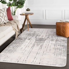 Leesentec Carpets & Rugs Modern Abstract Area Rugs Living Room Soft Short Pile Rug Non-slip Grey Large Luxury Carpet Living Room Bedroom Floor Mat Home Decor (120 * 160 cm, Beige Grey)