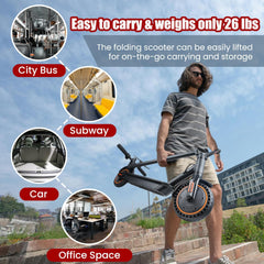 Electric Scooter, 500W Motor, Up to 17-20MPH &19-21 Miles, Commuter Escooter, Foldable E-Scooter for Adults with APP and Dual Braking System Escooter（Orange/Grizzly/Black）