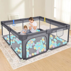 Play Pens for Babies and Toddlers, Safe Anti-Fall Play Yard with Gates LK034