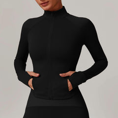 Stand-up collar quick-drying yoga clothes  jacket