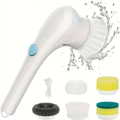 Set, Electric Scrubber  5 Replaceable Brush Heads